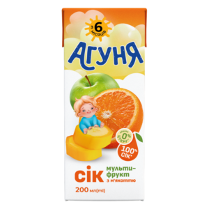 Напій Сік Агуня мультифрукт з м’якоттю 0,2